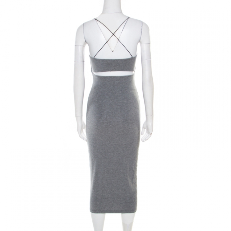 Pre Owned T By Alexander Wang Heather Grey Strappy Tank Dress XS