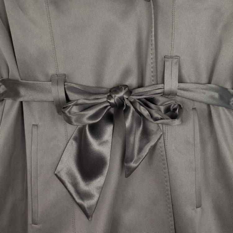 Pre Owned Alexander Wang Grey Matt Satin Wrap Dress M