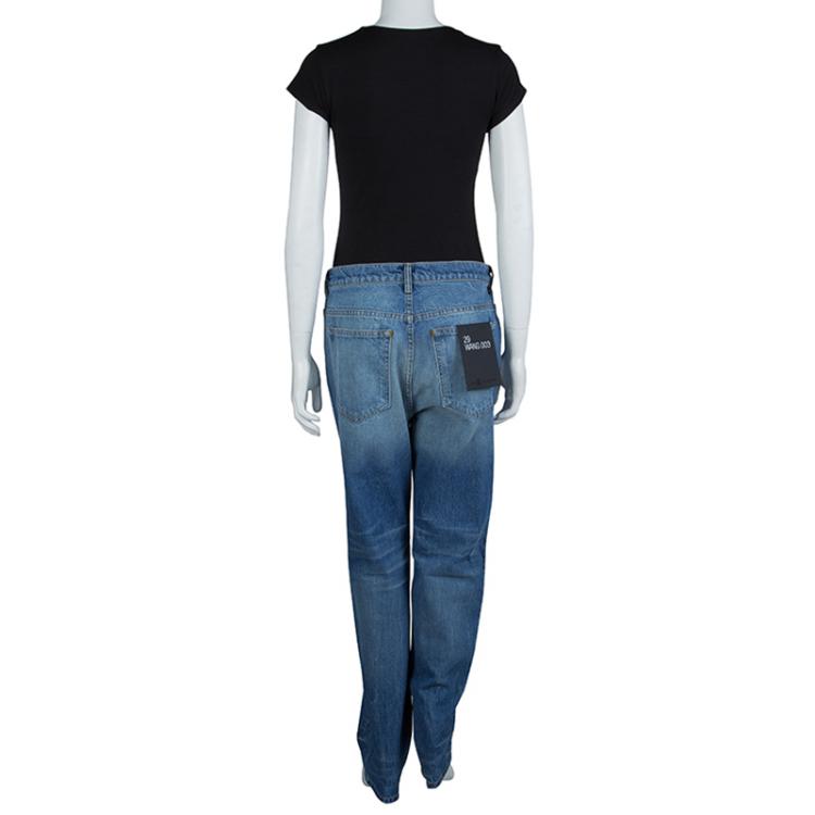 Pre Owned Alexander Wang Indigo Denim Faded Straight Fit Jeans M