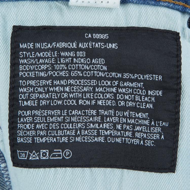 Pre Owned Alexander Wang Indigo Denim Faded Straight Fit Jeans M