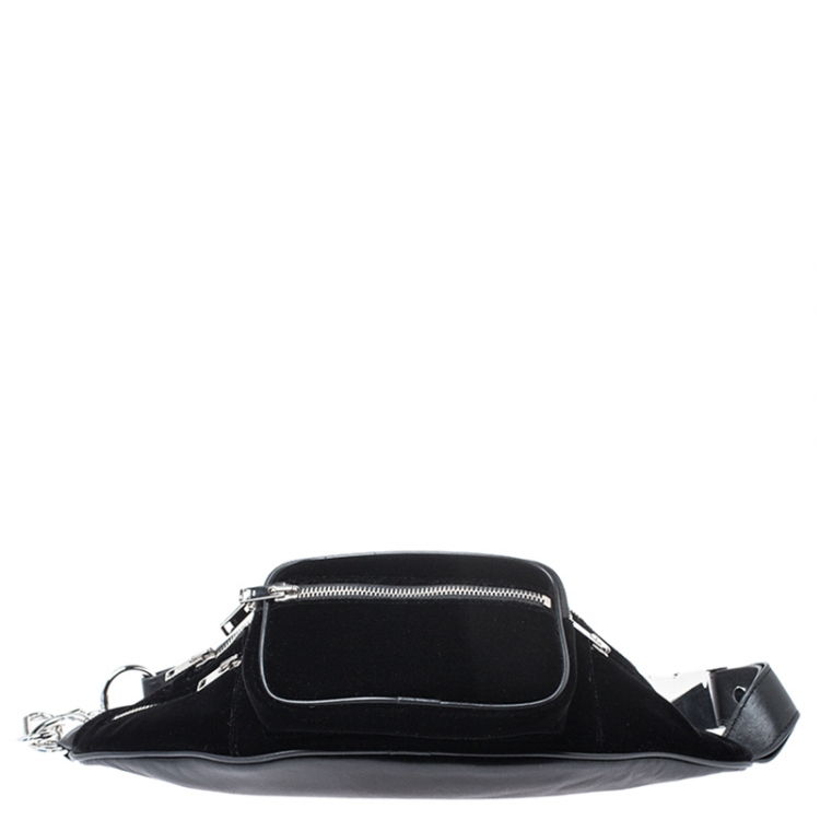 Pre Owned Alexander Wang Black Velvet Attica Belt Bag