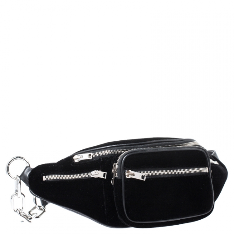 Pre Owned Alexander Wang Black Velvet Attica Belt Bag