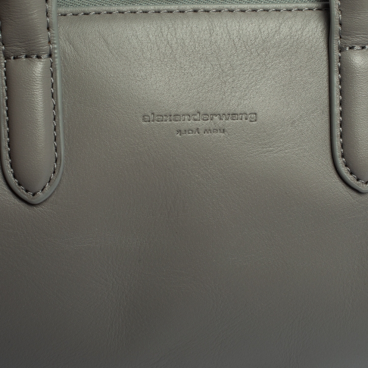 Pre Owned Alexander Wang Grey Leather Small Halo Satchel