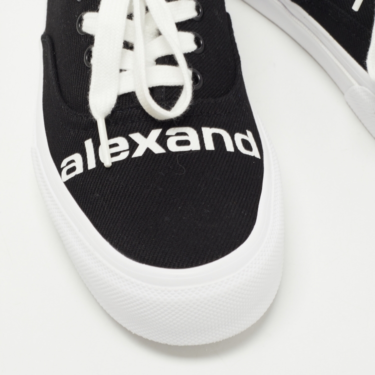 Pre Owned Alexander Wang Black Canvas Dropout Lace Up Sneakers Size 40