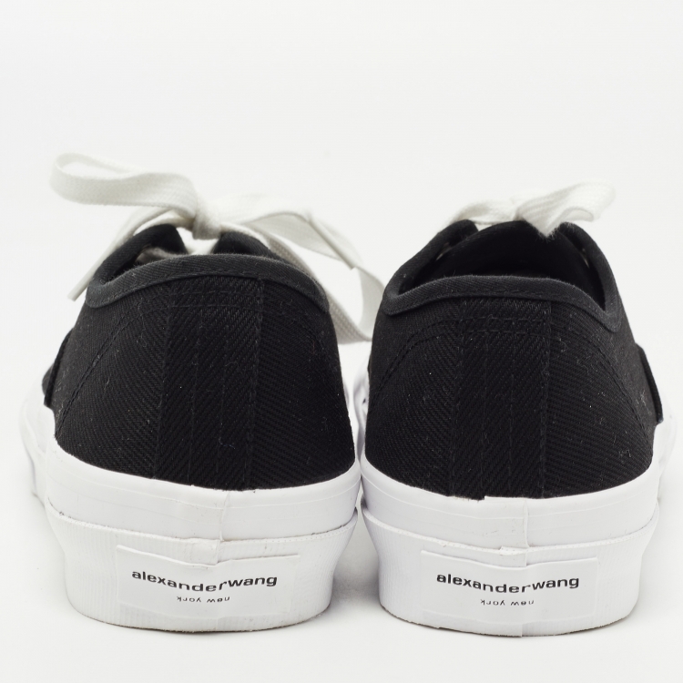 Pre Owned Alexander Wang Black Canvas Dropout Lace Up Sneakers Size 40