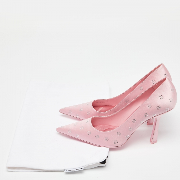 Pre Owned Alexander Wang  Satin Delphine 105 Pointed Toe Pumps Size 39