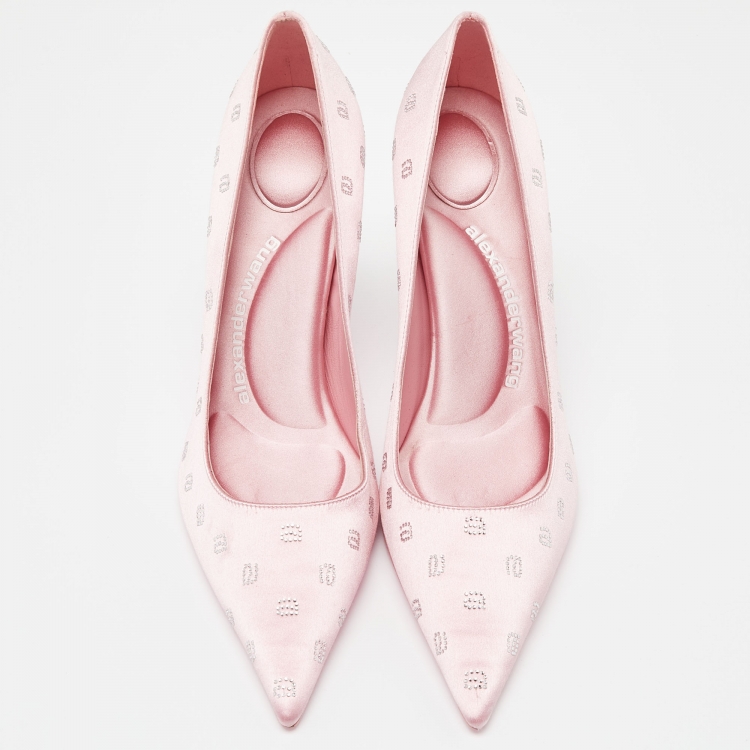 Pre Owned Alexander Wang  Satin Delphine 105 Pointed Toe Pumps Size 39