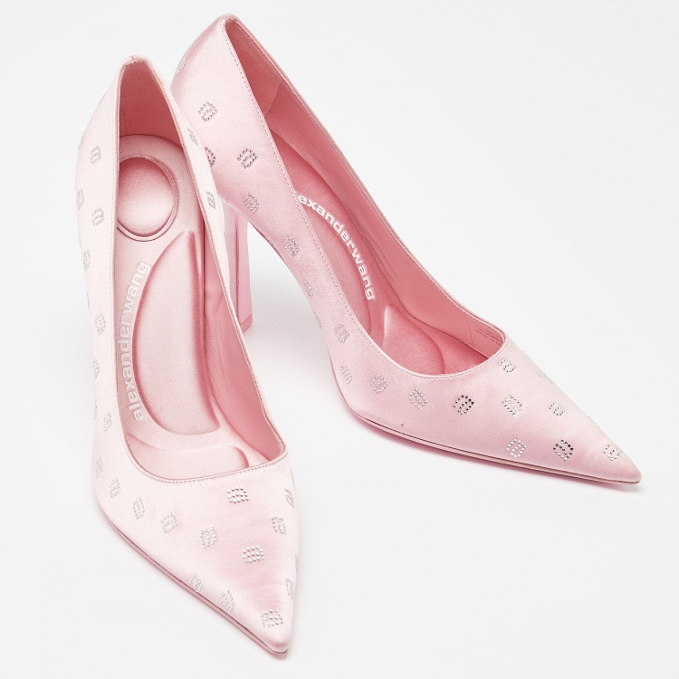 Pre Owned Alexander Wang  Satin Delphine 105 Pointed Toe Pumps Size 39