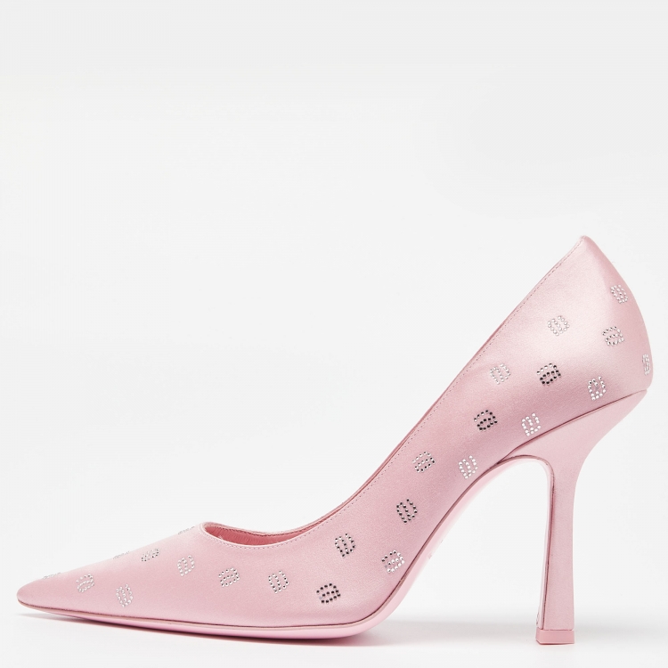 Pre Owned Alexander Wang  Satin Delphine 105 Pointed Toe Pumps Size 39