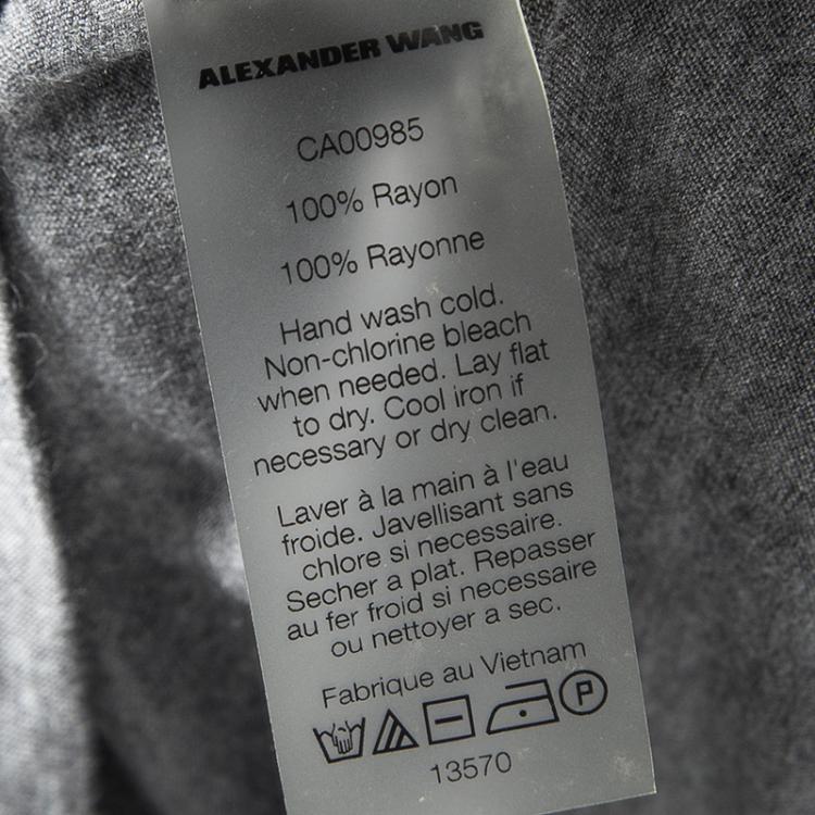 Pre Owned T by Alexander Wang Grey Melange Jersey Long Sleeve T-Shirt XS
