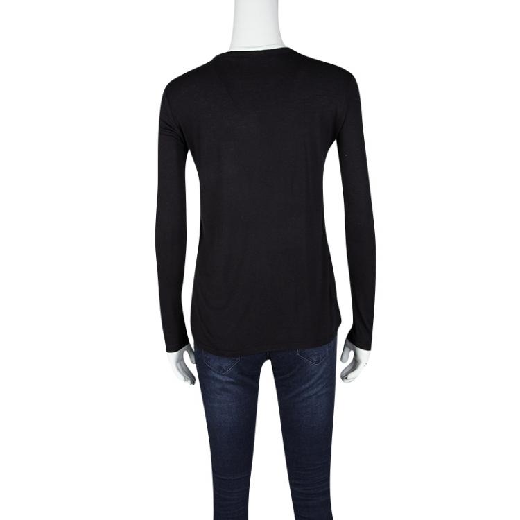 Pre Owned T by Alexander Wang Black Jersey Long Sleeve T-Shirt XS