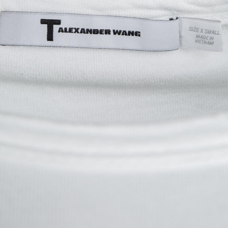Pre Owned T by Alexander Wang White Jersey Long Sleeve T-Shirt XS