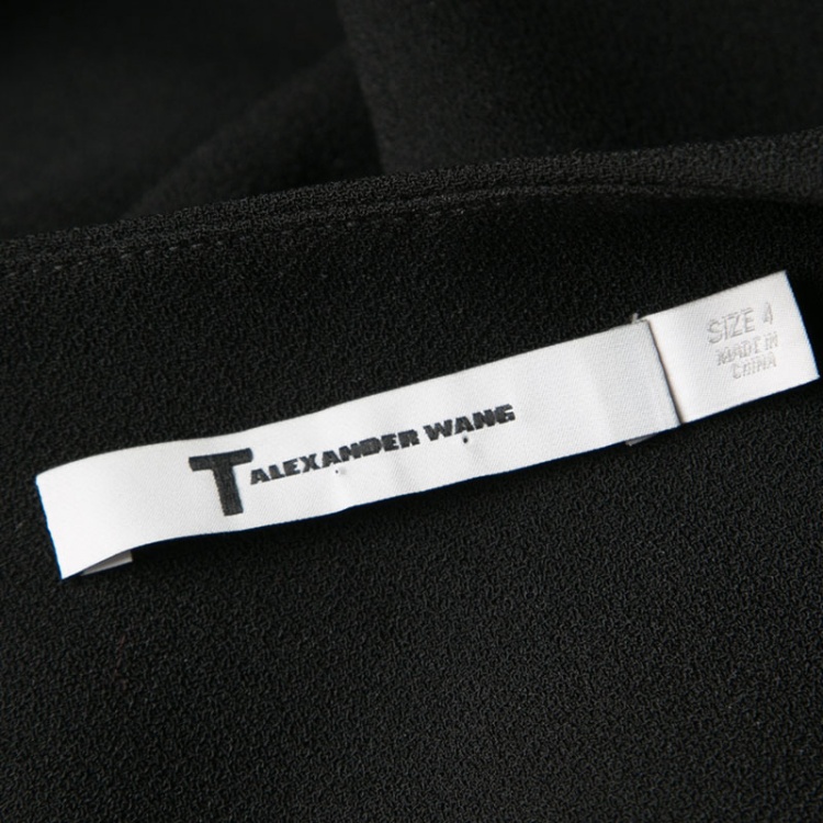 Pre Owned T by Alexander Wang Black Crepe Asymmetric Peplum Top M