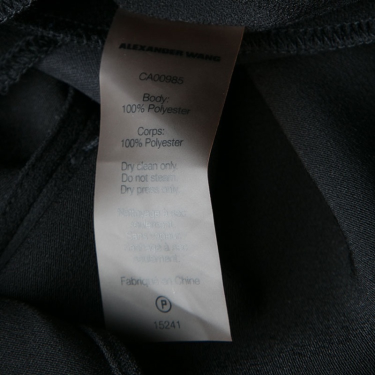 Pre Owned T by Alexander Wang Black Crepe Asymmetric Peplum Top M