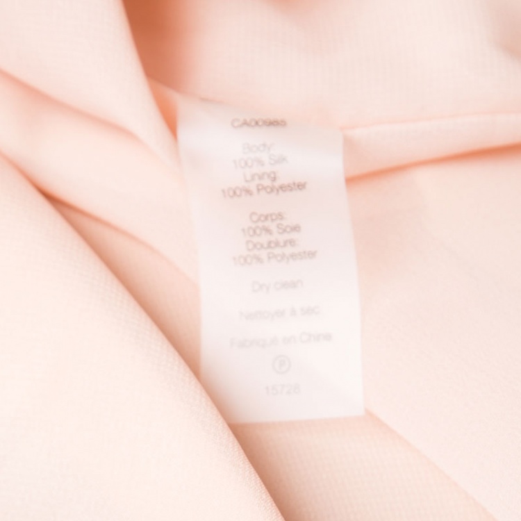 Pre Owned T by Alexander Wang Peach Silk Georgette Pleat Detail Off Shoulder Top S