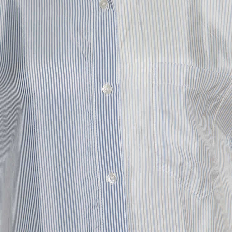 Pre Owned T by Alexander Wang Blue Striped Drop Shoulder Long Shirt Dress S