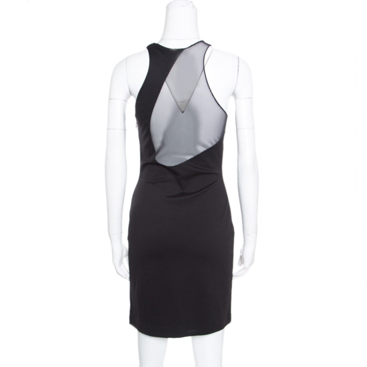 Pre Owned Alexander Wang Black Mesh Insert Bodycon Dress M