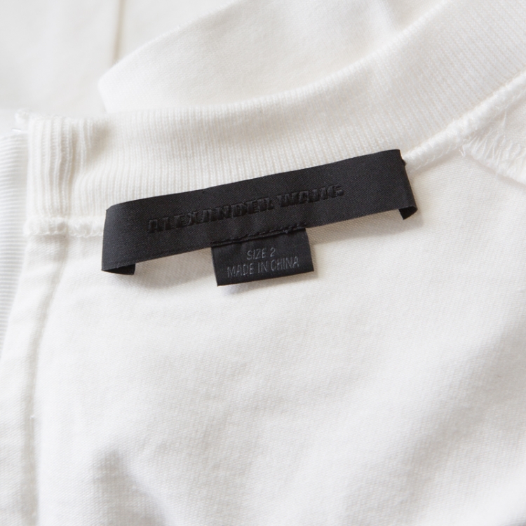 Pre Owned Alexander Wang White Cotton Draped Bustier T Shirt S 