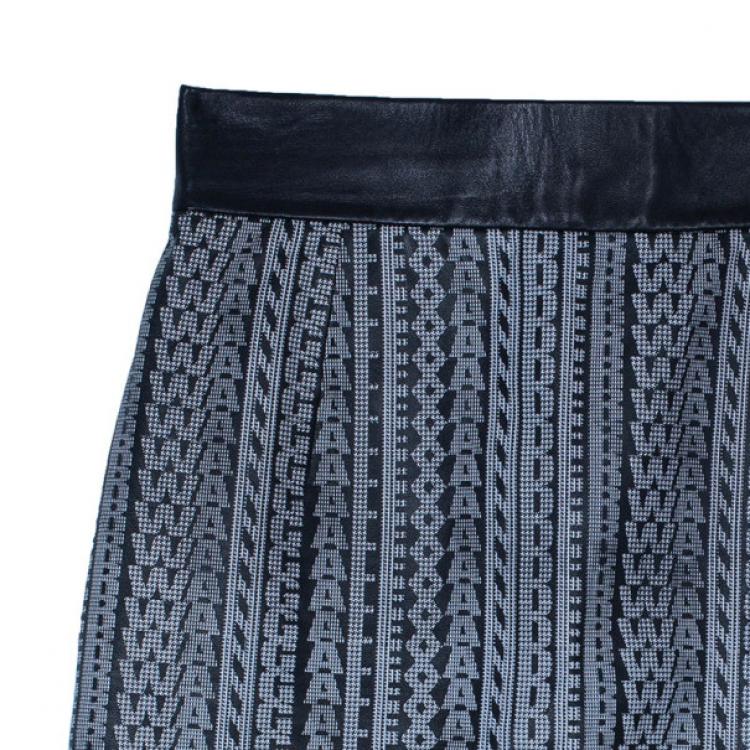 Pre Owned Alexander Wang Lambskin Leather Logo Skirt XS