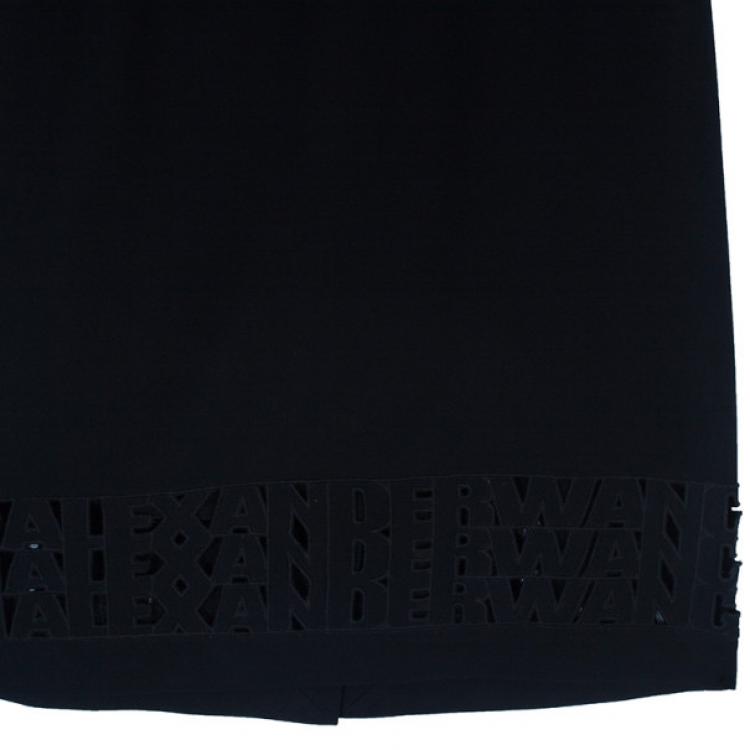 Pre Owned Alexander Wang Crepe Laser Cut Skirt S