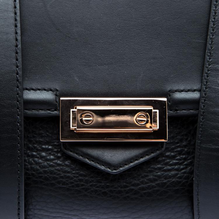 Pre Owned Alexander Wang Black Pebbled Leather Marion Crossbody Bag 