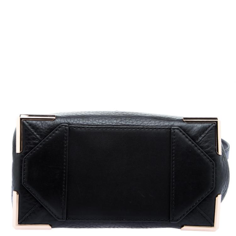 Pre Owned Alexander Wang Black Pebbled Leather Marion Crossbody Bag 