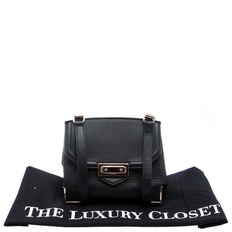 Pre Owned Alexander Wang Black Pebbled Leather Marion Crossbody Bag 