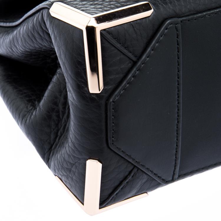 Pre Owned Alexander Wang Black Pebbled Leather Marion Crossbody Bag 