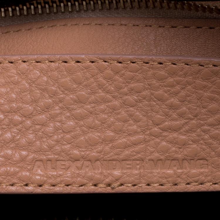 Pre Owned Alexander Wang Peach Pebbled Leather Rocco Duffel Bag