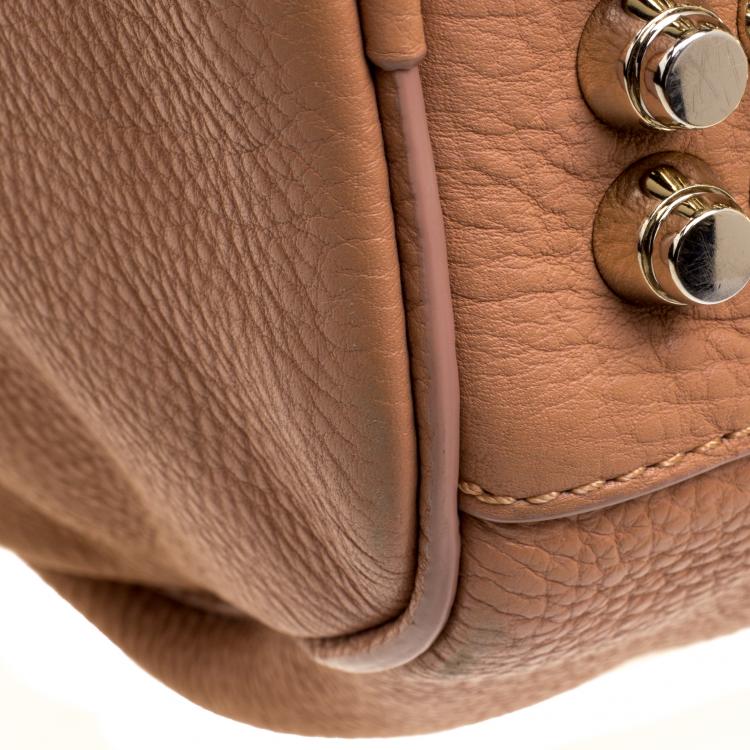 Pre Owned Alexander Wang Peach Pebbled Leather Rocco Duffel Bag