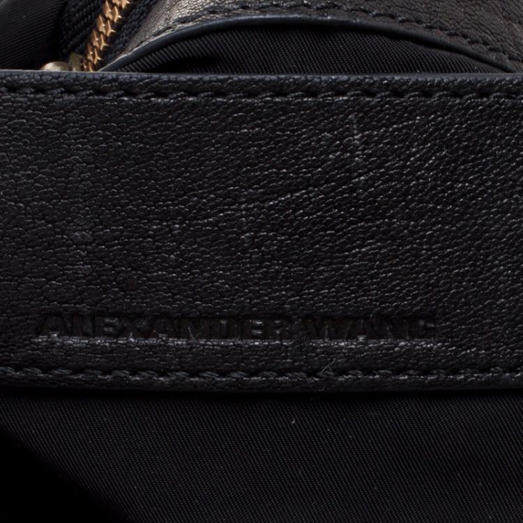 Pre Owned Alexander Wang Black Textured Leather Diego Bucket Bag