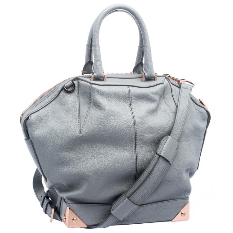 Pre Owned Alexander Wang Grey Leather Small Emile Satchel