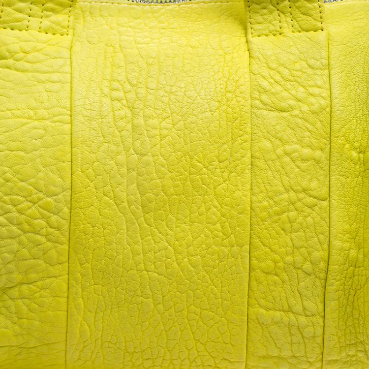 Pre Owned Alexander Wang Yellow Pebbled Leather Rocco Duffel Bag