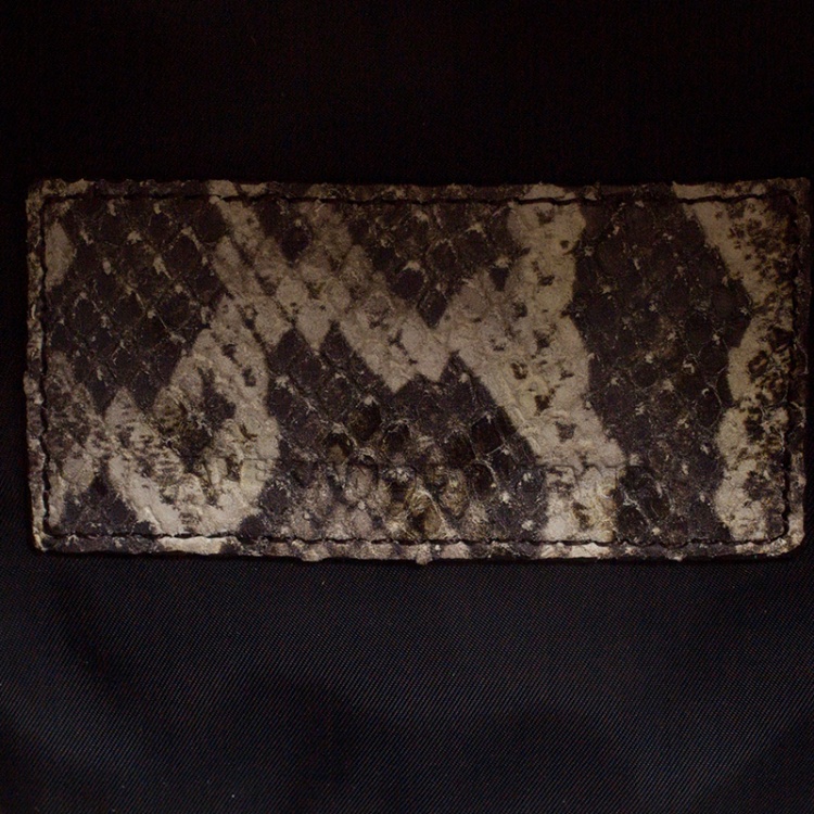 Pre Owned Alexander Wang Beige/Black Python Embossed Leather Top Handle Box Bag 