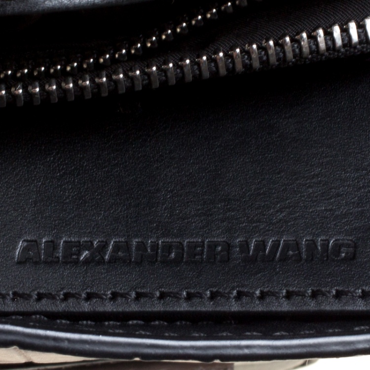 Pre Owned Alexander Wang Black/Grey Croc Embossed and Leather Marion Shoulder Bag