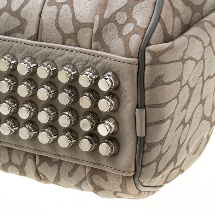 Pre Owned Alexander Wang Grey Textured Leather Rocco Top Handle Bag