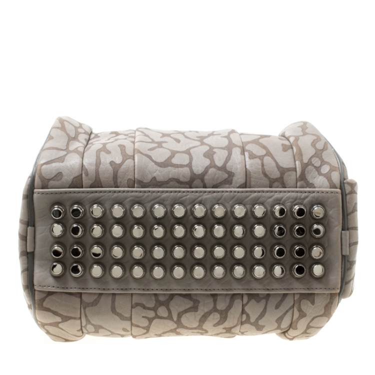 Pre Owned Alexander Wang Grey Textured Leather Rocco Top Handle Bag