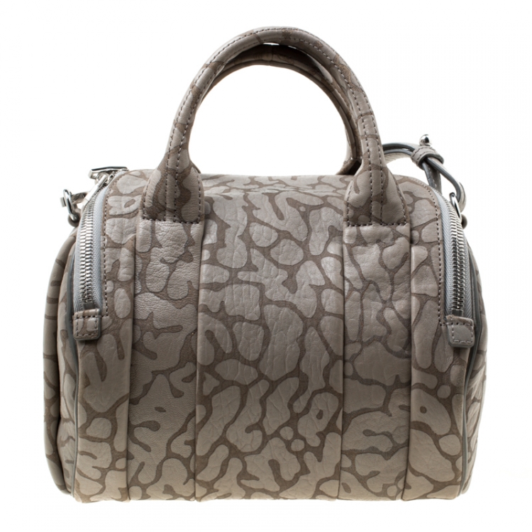 Pre Owned Alexander Wang Grey Textured Leather Rocco Top Handle Bag