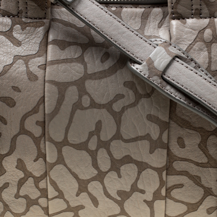 Pre Owned Alexander Wang Grey Textured Leather Rocco Top Handle Bag