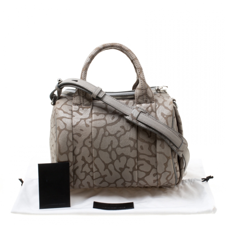 Pre Owned Alexander Wang Grey Textured Leather Rocco Top Handle Bag