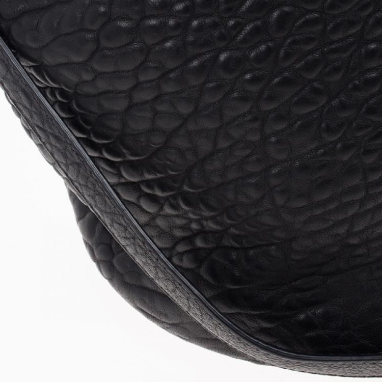 Pre Owned Alexander Wang Black Diego Textured-Leather Bucket Bag