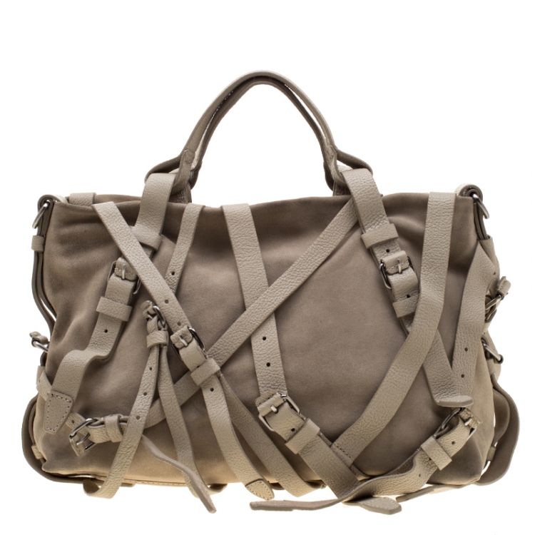 Pre Owned Alexander Wang Beige Suede and Leather Kristen Tote