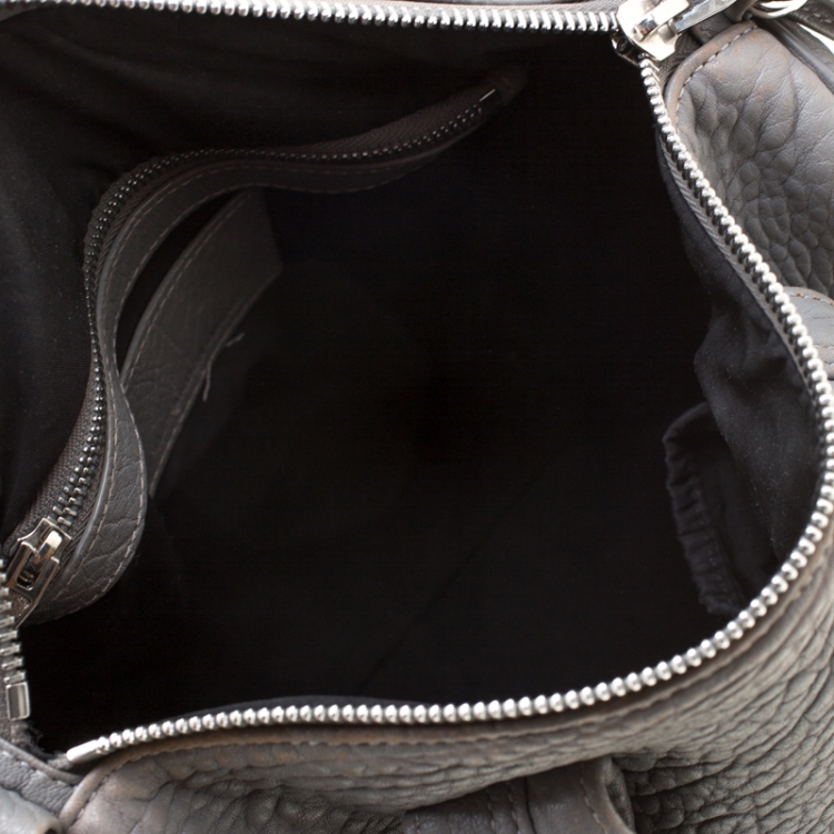 Pre Owned Alexander Wang Grey Pebbled Leather Rocco Duffel Bag