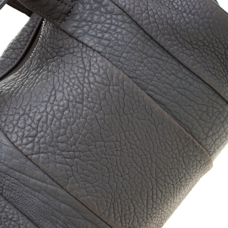 Pre Owned Alexander Wang Grey Pebbled Leather Rocco Duffel Bag