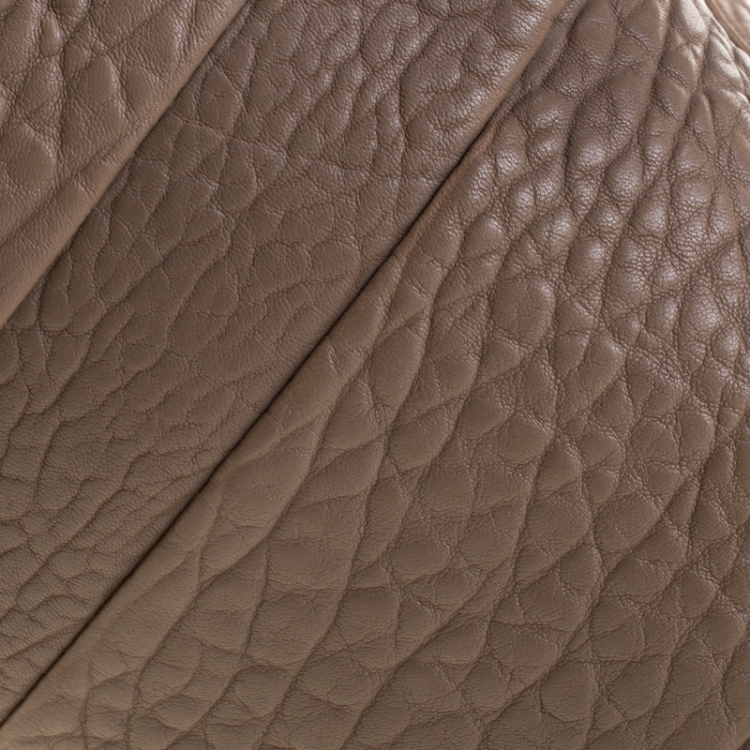 Pre Owned Alexander Wang Dark Beige Pebbled Leather Rocco Duffel Bag