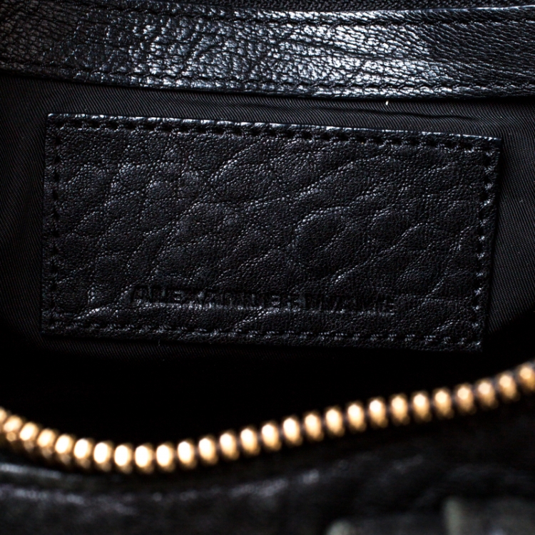 Pre Owned Alexander Wang Black Textured Leather Rocco Duffel Bag
