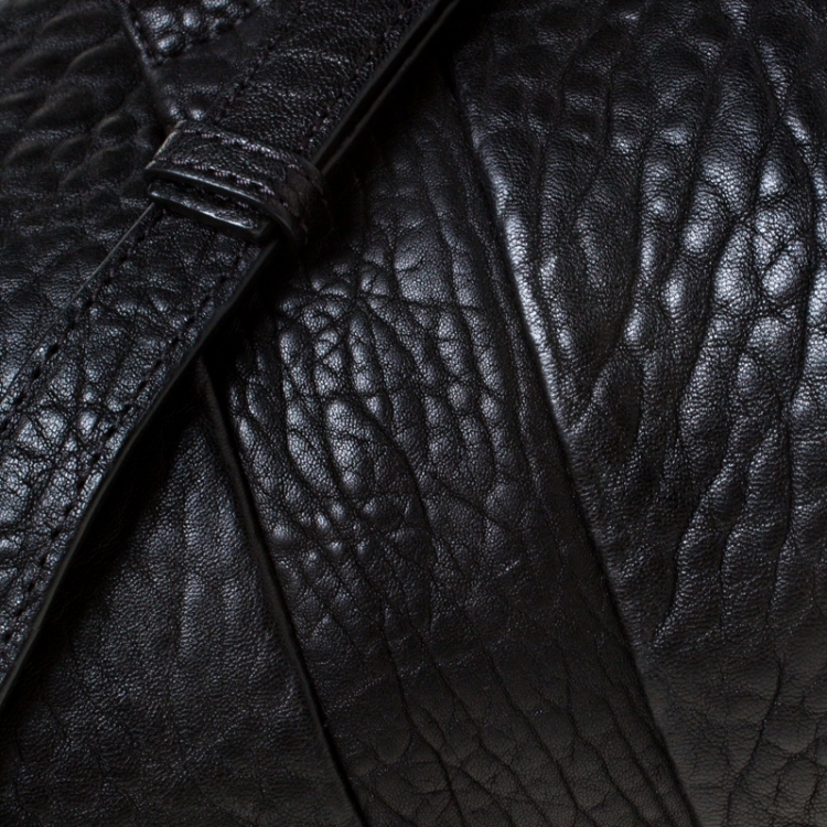 Pre Owned Alexander Wang Black Textured Leather Rocco Duffel Bag