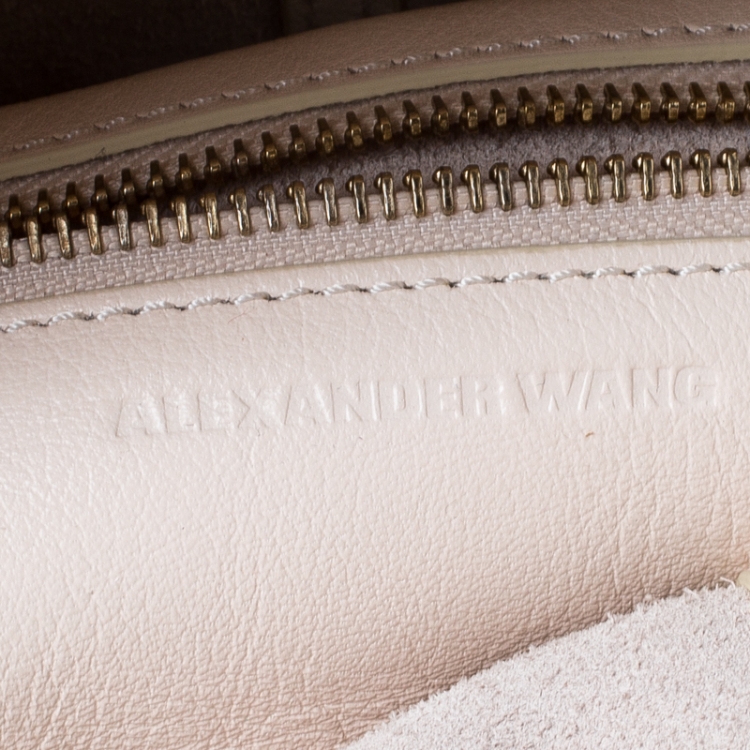 Pre Owned Alexander Wang Cream Leather Small Emile Satchel
