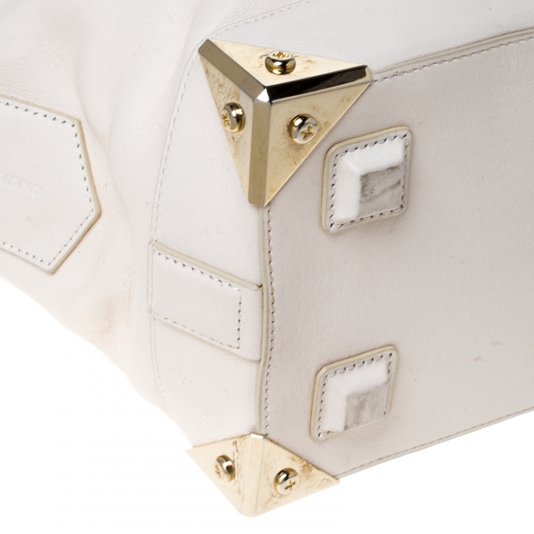 Pre Owned Alexander Wang Cream Leather Small Emile Satchel