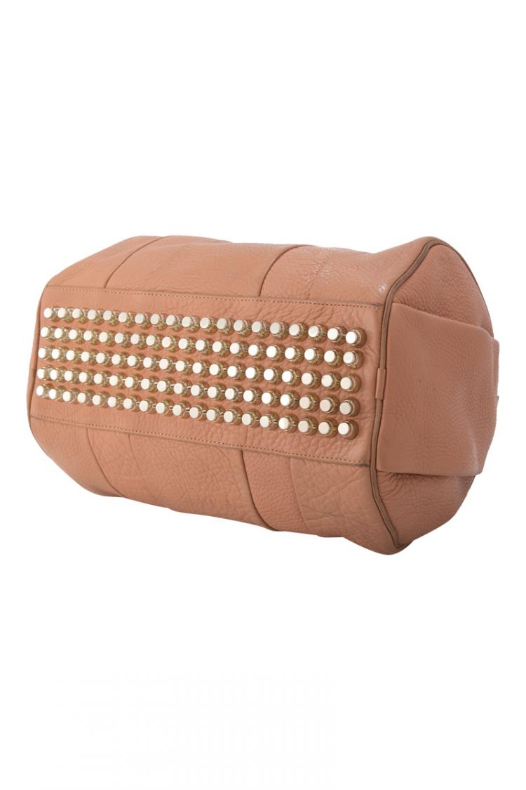 Pre Owned Alexander Wang Light Brown Leather Rockie Boston Bag